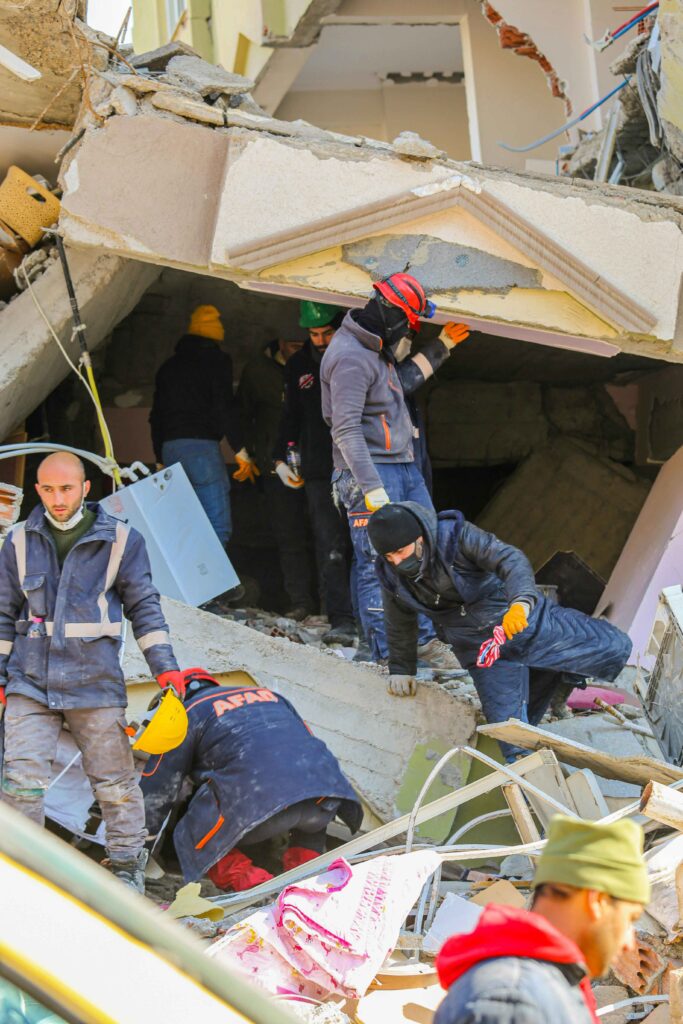 "Volunteers assisting in disaster recovery